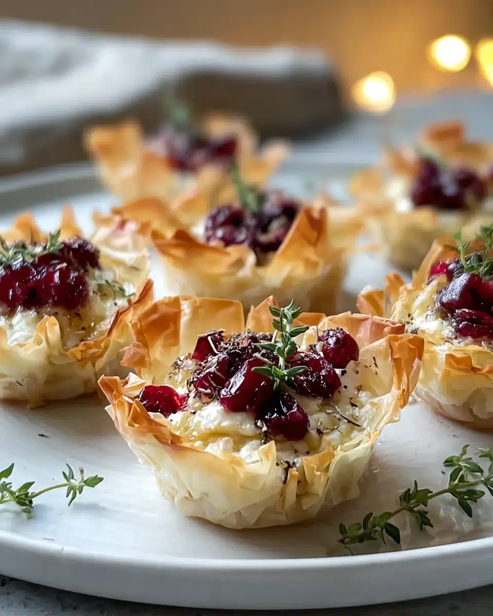 Cranberry Brie Thymian Phyllo Cups – Festlicher Genuss! 4 Cranberry Brie Thymian Phyllo Cups – Festlicher Genuss!