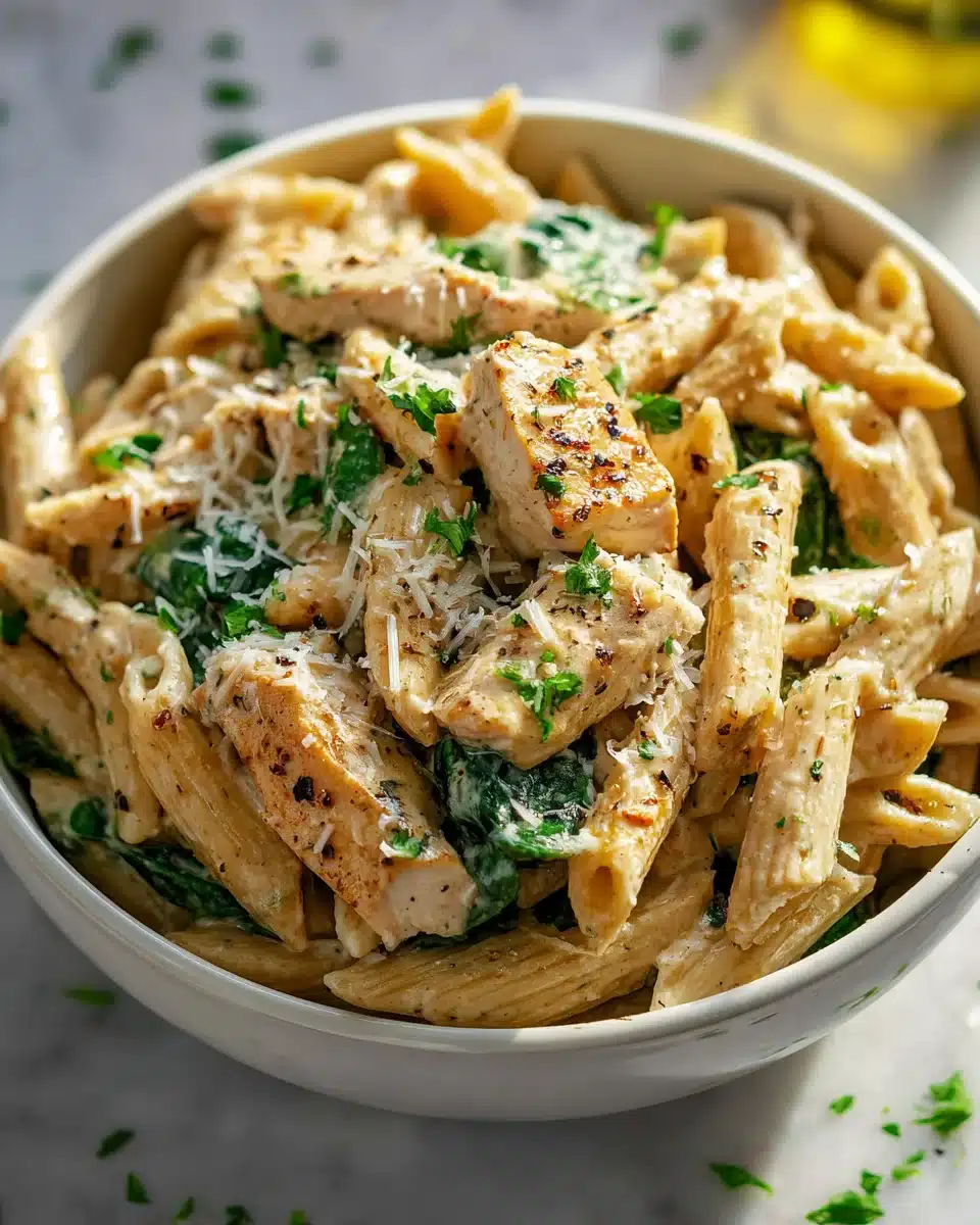 Gesunde Knoblauch-Parmesan-Hühnchen-Pasta Rezept genießen! 4 Gesunde Knoblauch-Parmesan-Hühnchen-Pasta Rezept genießen!