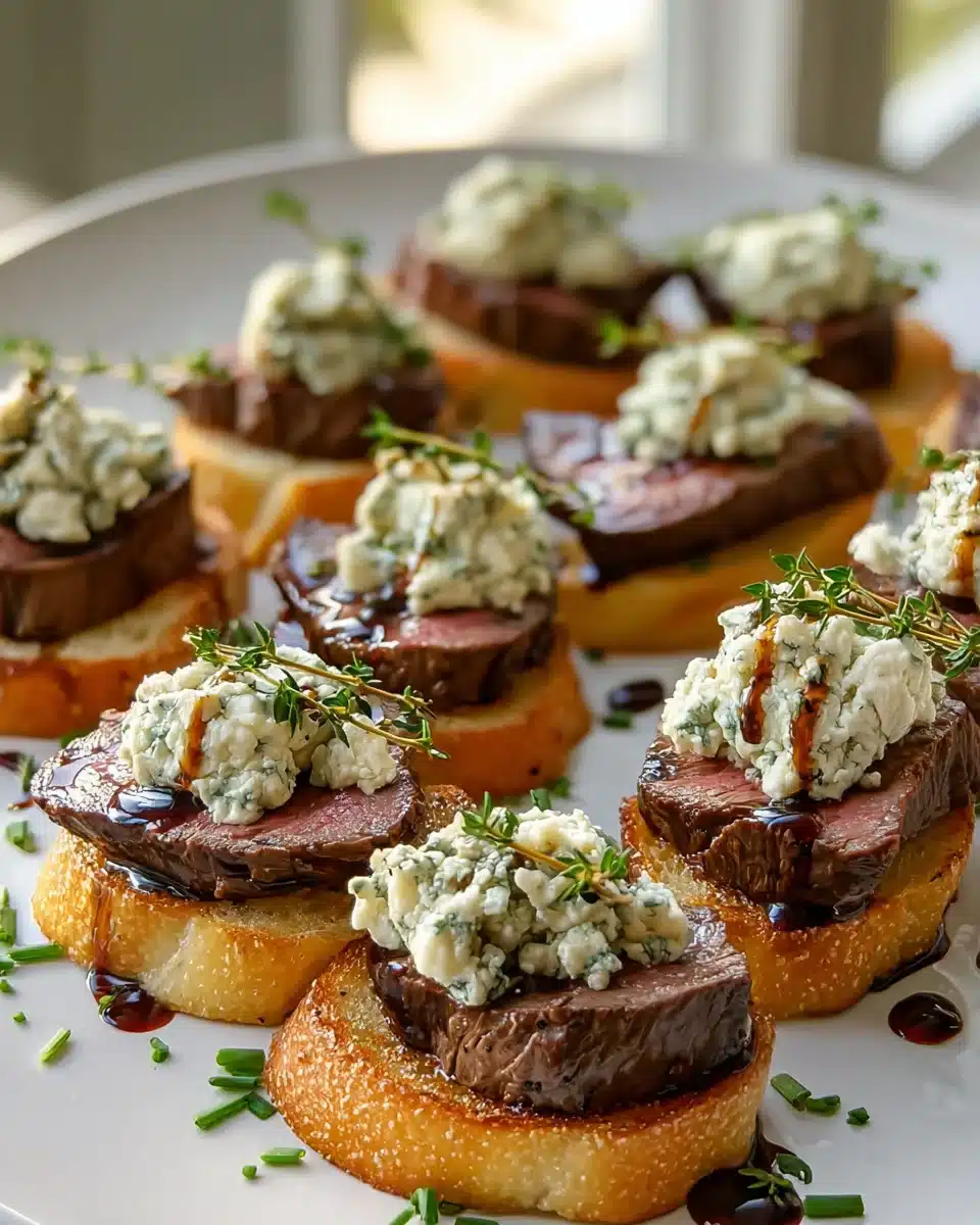 Beef Tenderloin Gorgonzola Crostini – Köstlicher Genuss!