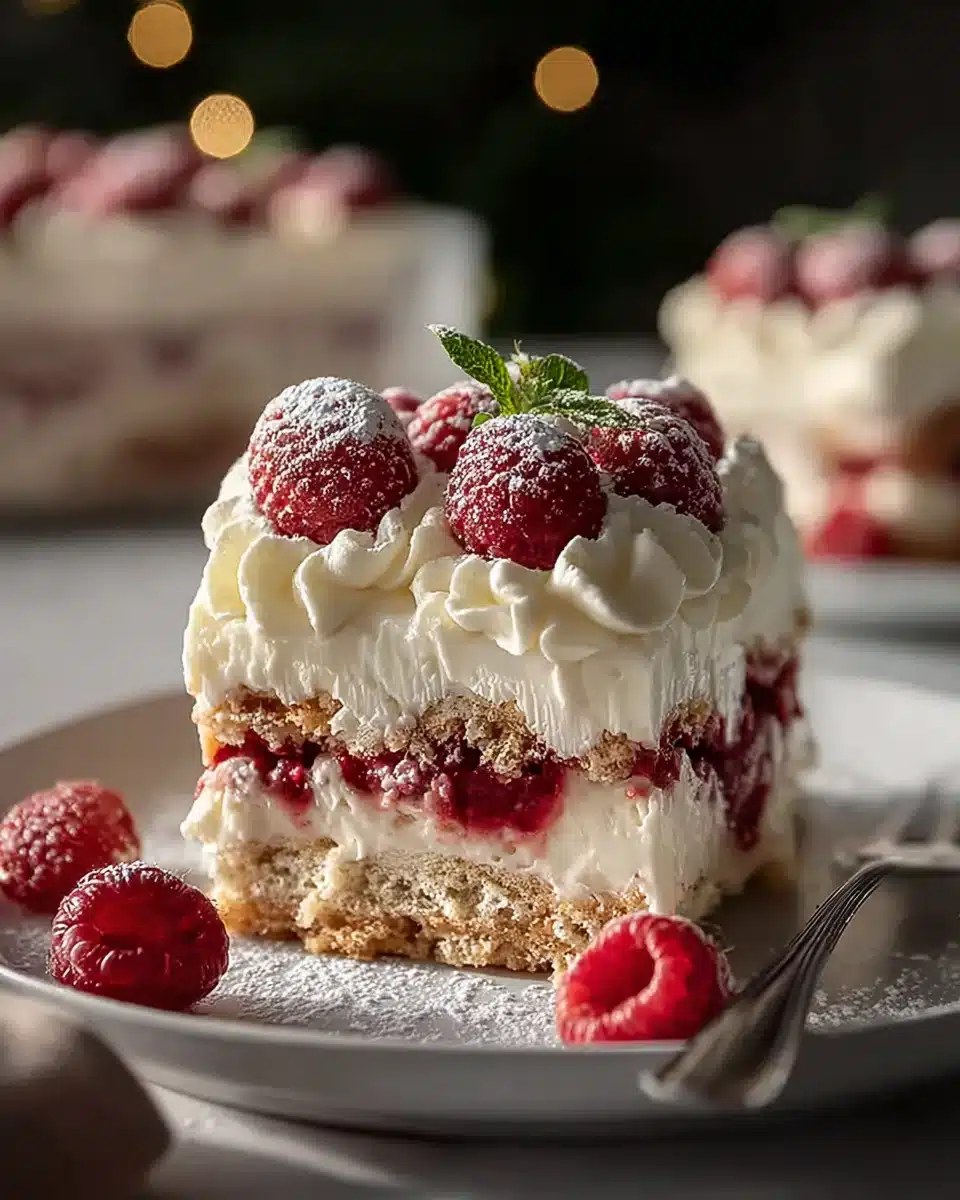 Cremiges Vanillekipferl Dessert mit Himbeeren - No-Bake Genuss!