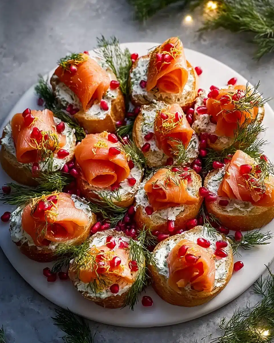 Weihnachtslachs Bruschetta Kranz Rezept – Festliche Vorspeise!