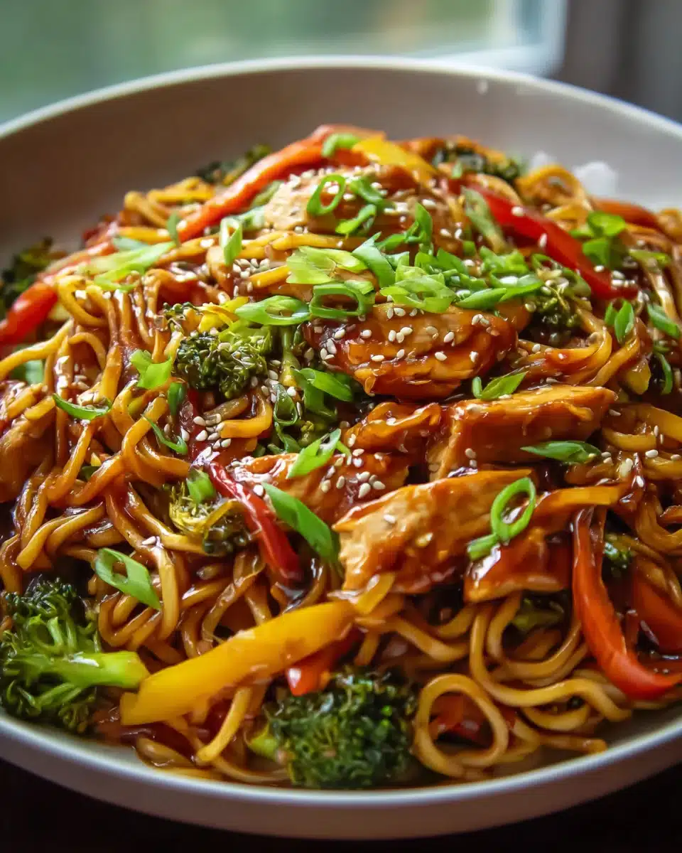 Schnelle aromatische Hähnchen Teriyaki Nudeln Rezept