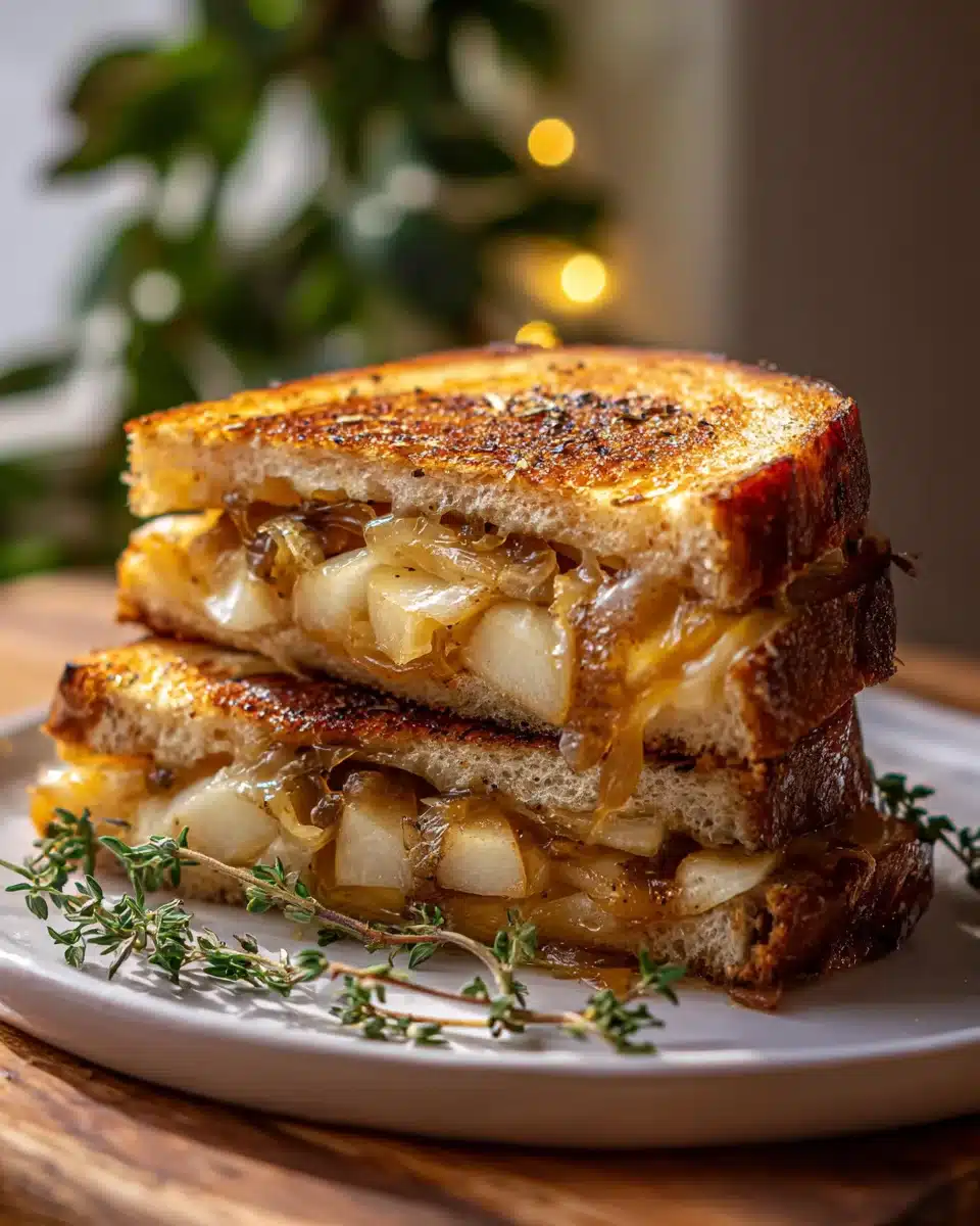 Süß-salzig: Birne-Apfel Grilled Cheese mit karamellisierten Zwiebeln 4 Süß-salzig: Birne-Apfel Grilled Cheese mit karamellisierten Zwiebeln