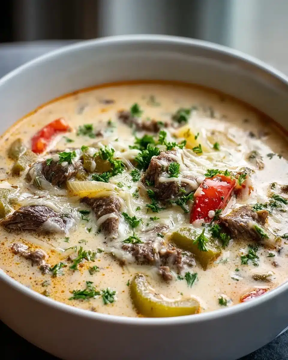 Cremige Philly Cheese Steak Suppe – Herzhaft und köstlich! 4 Cremige Philly Cheese Steak Suppe – Herzhaft und köstlich!