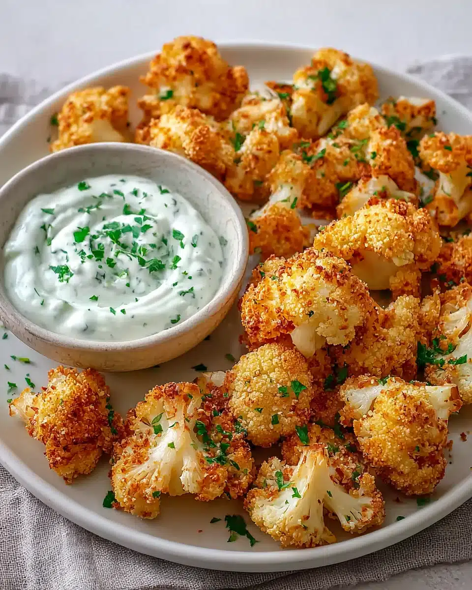 Airfryer Blumenkohl & Kräuterquark: Knusprig, leicht & lecker