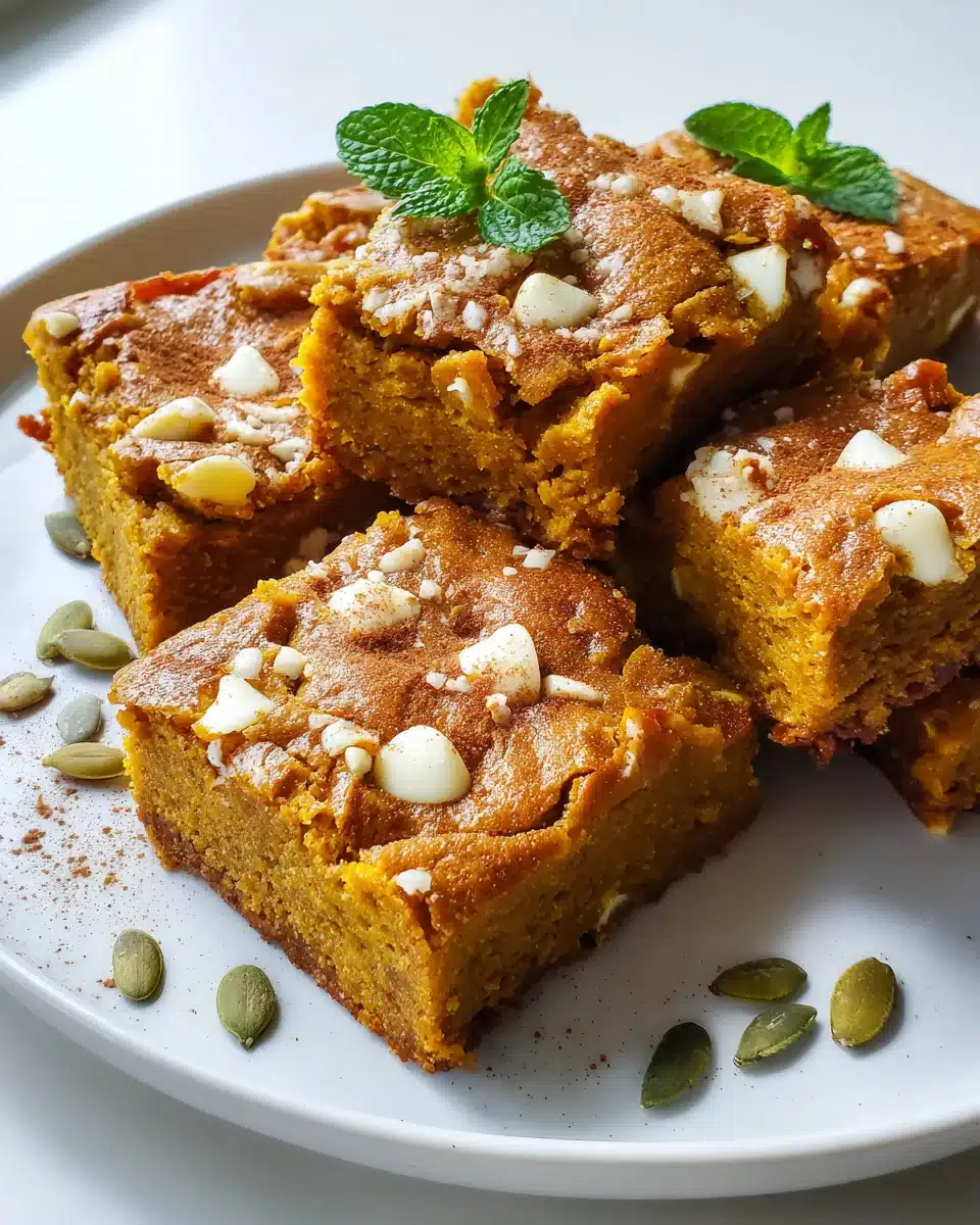 Kürbis Blondies Rezept: Süße Herbstleckerei backen!