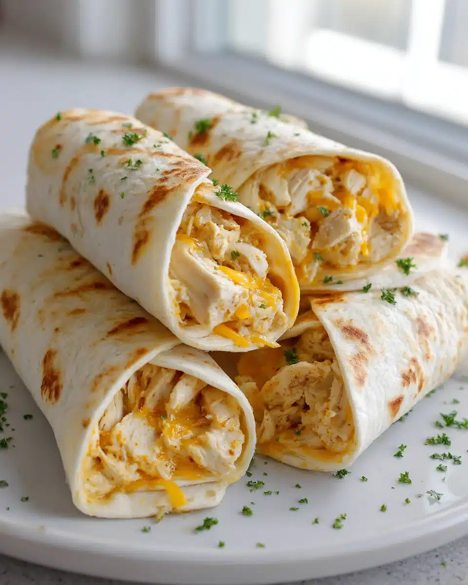 Cheesy Garlic Chicken Wraps: Dein schnelles Feierabendessen 4 Cheesy Garlic Chicken Wraps: Dein schnelles Feierabendessen