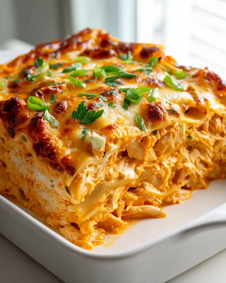 Buffalo Chicken Lasagne Bake: Scharf, cremig, unwiderstehlich! 4 Buffalo Chicken Lasagne Bake: Scharf, cremig, unwiderstehlich!