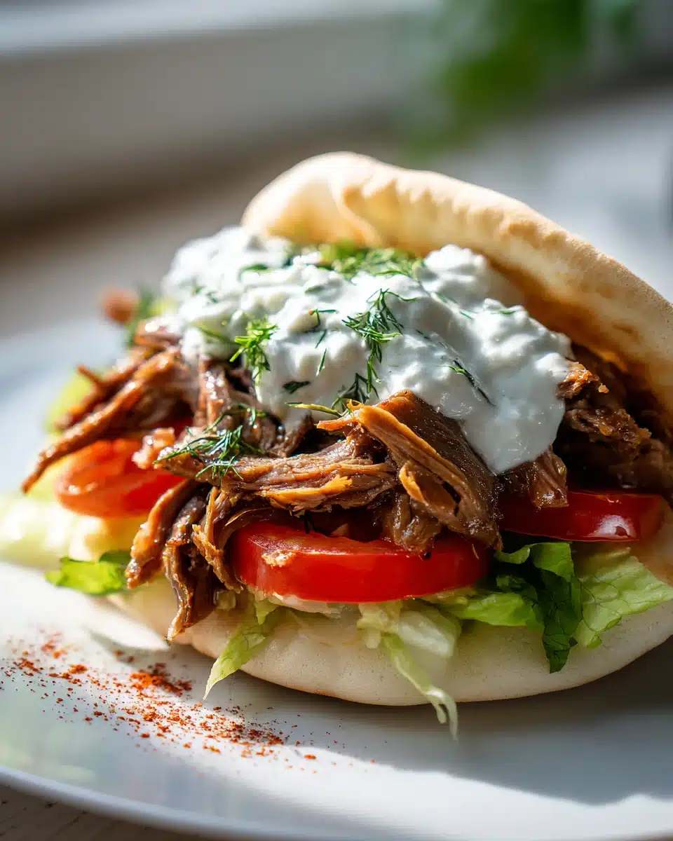 Schongarer Rindfleisch Gyros Sandwiches mit Tzatziki