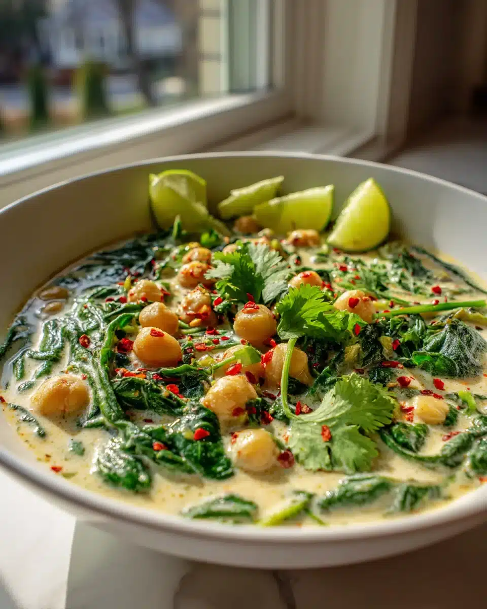 Veganer Cremiger Kichererbsen-Kokos-Spinat-Eintopf – Rezept 4 Veganer Cremiger Kichererbsen-Kokos-Spinat-Eintopf – Rezept