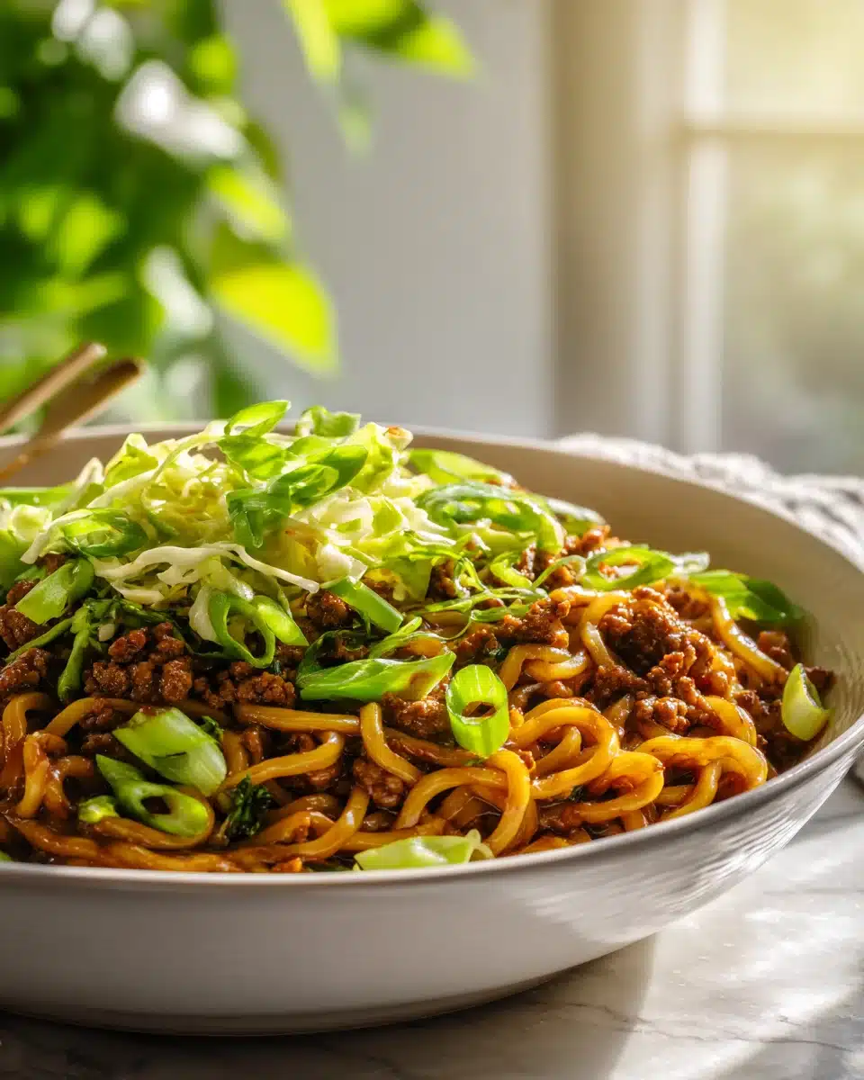 Schnelle Potsticker Nudel-Bowl: Herzhaft mit Rindfleisch 4 Schnelle Potsticker Nudel-Bowl: Herzhaft mit Rindfleisch